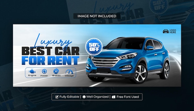 PSD car rental and automotive facebook cover template