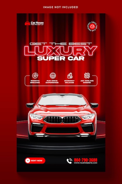 car rental and automotive instagram and facebook story template