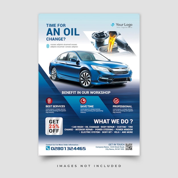 PSD car rental flyer