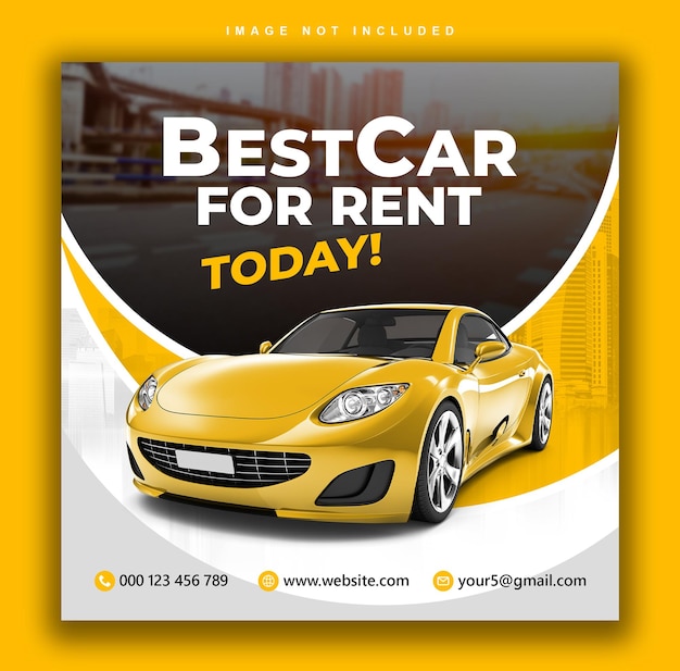 PSD car rental post social media instagram banner