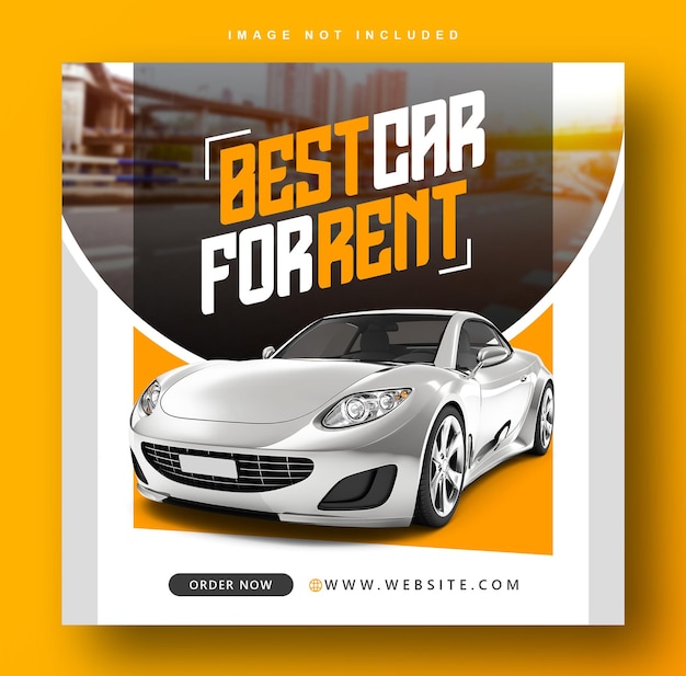 PSD car rental post social media instagram banner