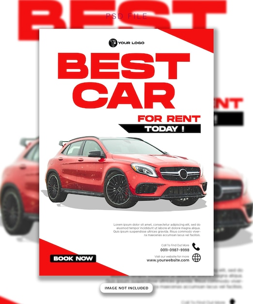 PSD car rental promotion flyer template premium psd