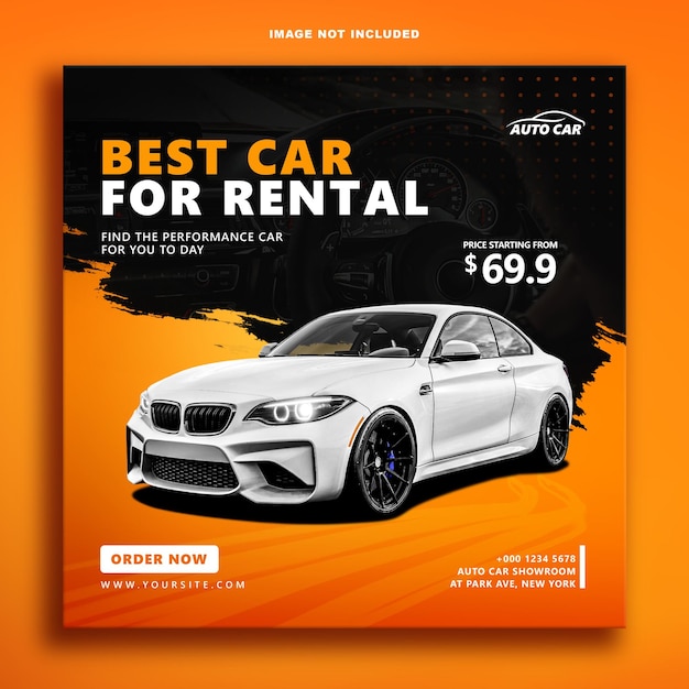 PSD car rental promotion social media instagram banner template design