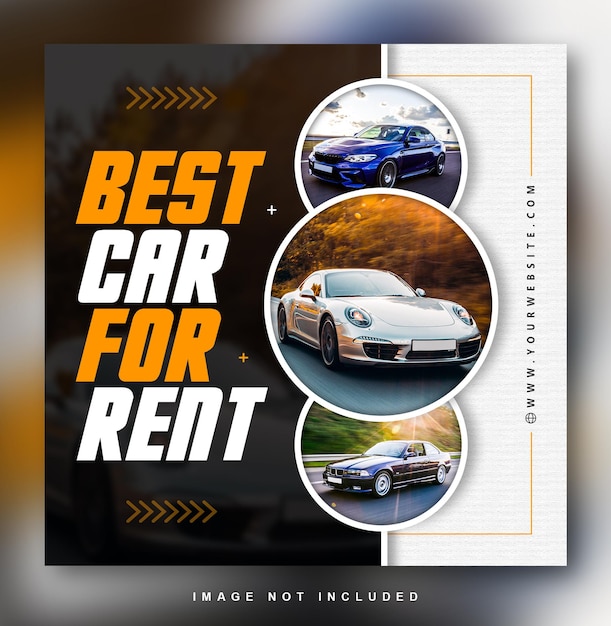 PSD car rental promotion social media instagram post banner design template