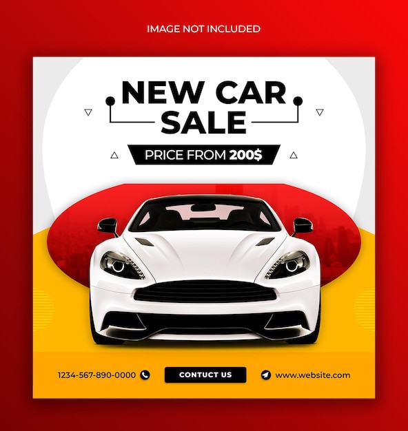 Car rental promotion social media post and web banner design template