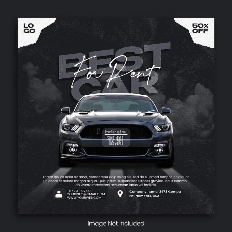 Car rental sale promotion social media instagram post in modern template