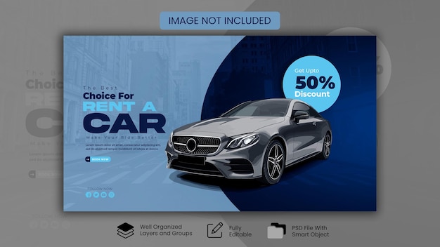 PSD car rental social media banner