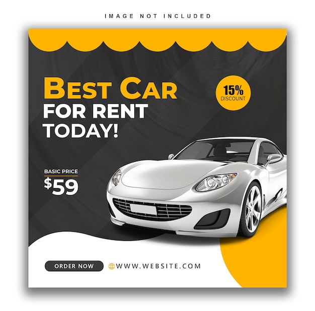 PSD car rental social media instagram post banner