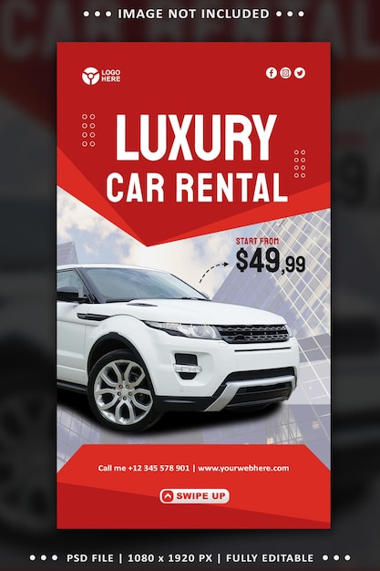 Car rental social media instagram story promotion template