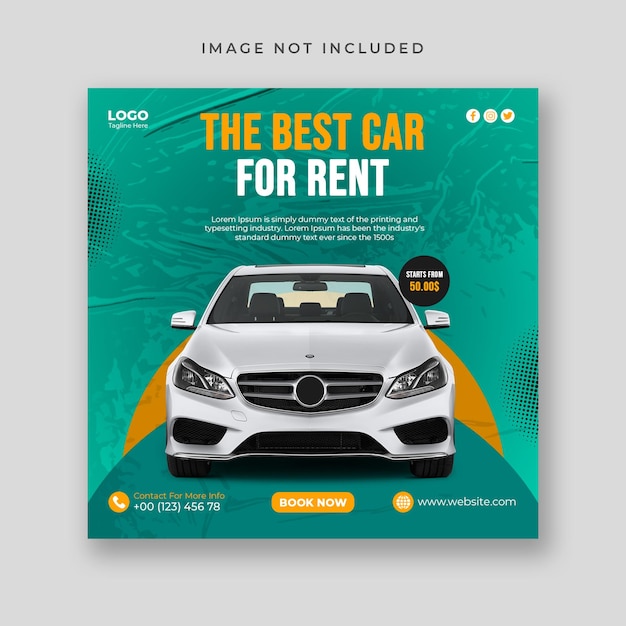 Car rental social media post and instagram banner template