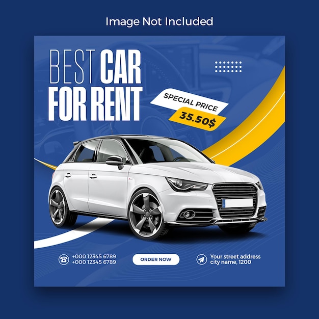 Car rental social media post template