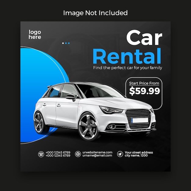 Car rental social media post template