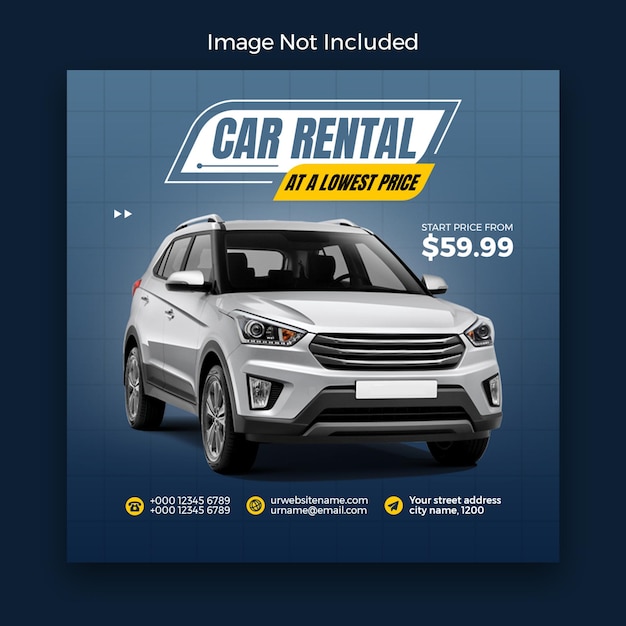 Car rental social media post template