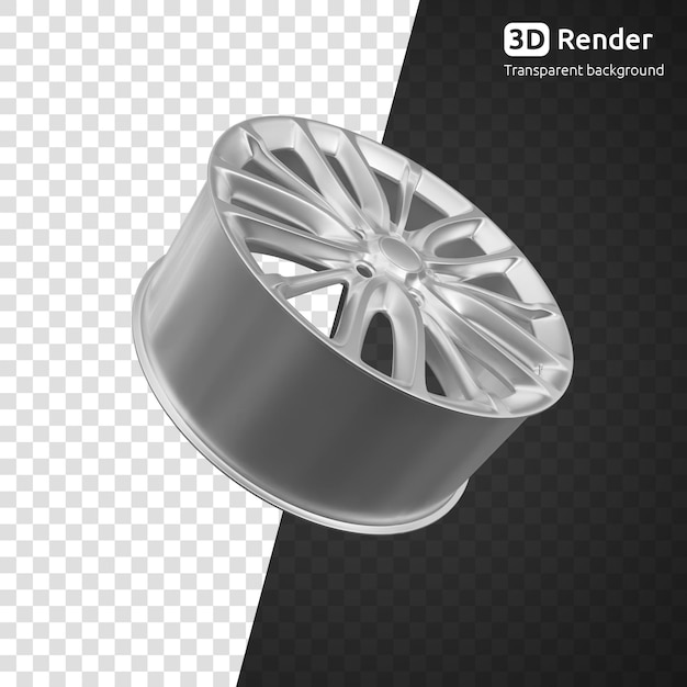 PSD car rim 3d render isolated