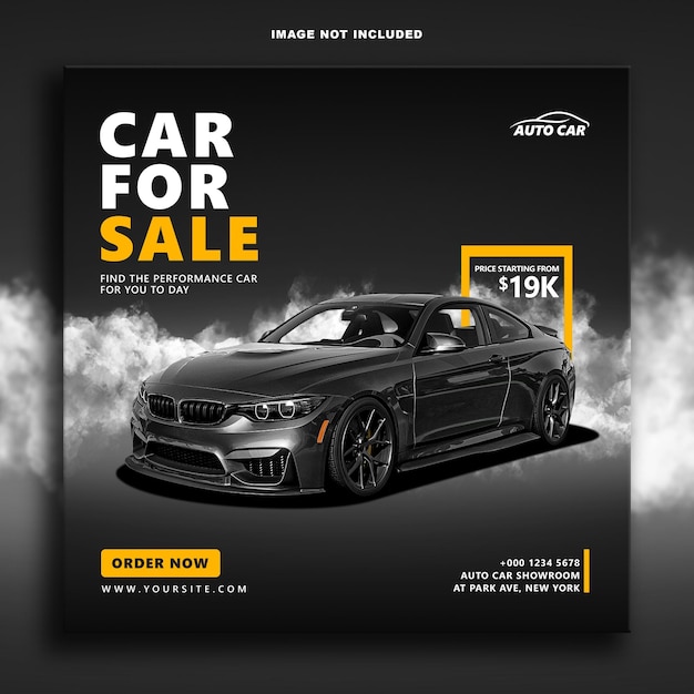 Car sale promotion instagram post banner template