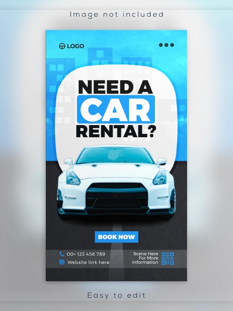 PSD car sale promotion instagram story post banner template design