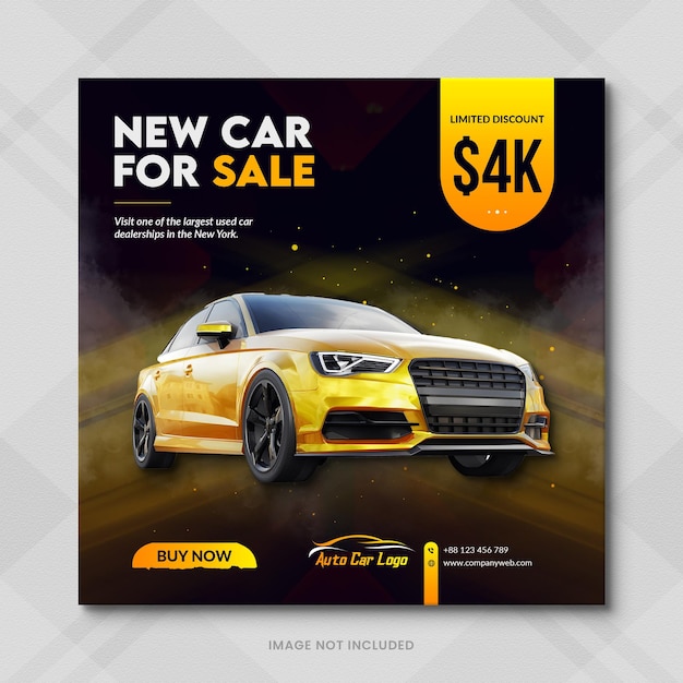 Car sale promotion social media post car ads car banner design template