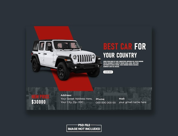 Car sale web banner design template