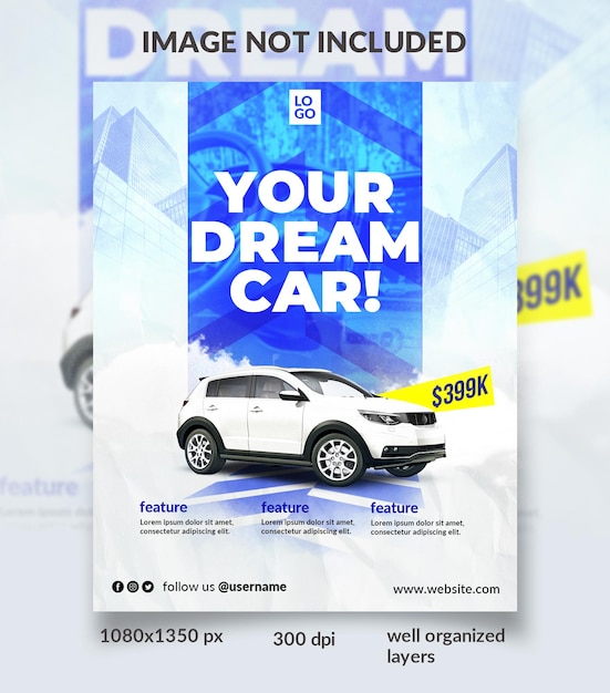 PSD car sell social media web banner design template