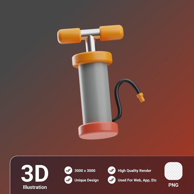 Car service air pump 3d illustration