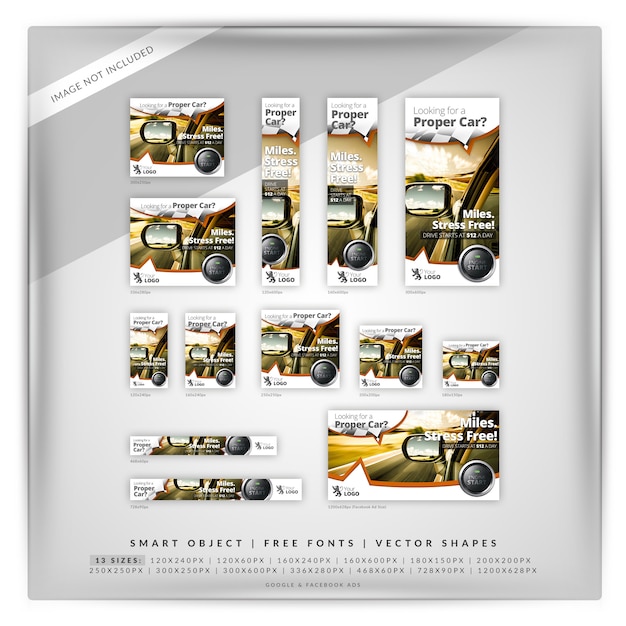 PSD car & service google banner set