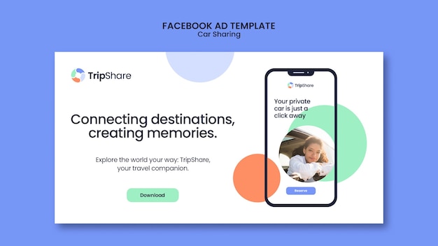 PSD car sharing service facebook template