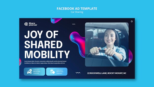 PSD modello facebook del servizio di car sharing