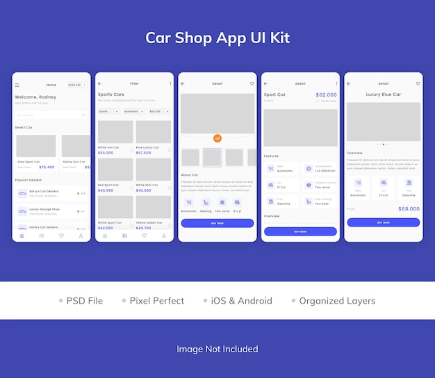 Car shop app ui kit