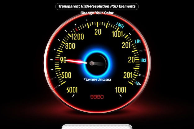 Car speedometer while moving at speed