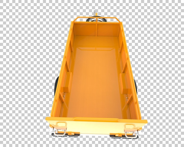Rimorchio per auto isolato su sfondo trasparente 3d rendering illustrazione