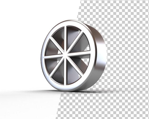 PSD car tyre metal 3d rendering