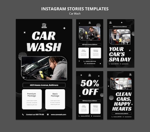 PSD car wash template design