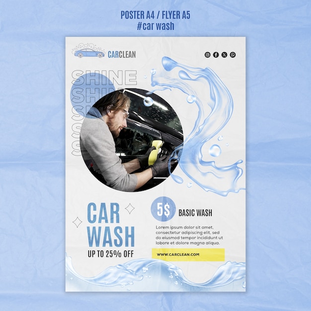 PSD car wash template design