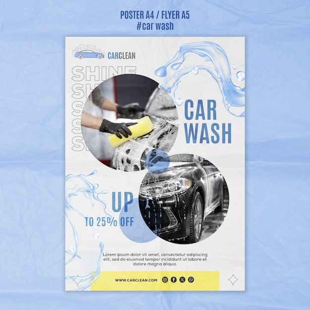 PSD car wash template design