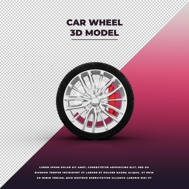 PSD car wheel 3d isolated