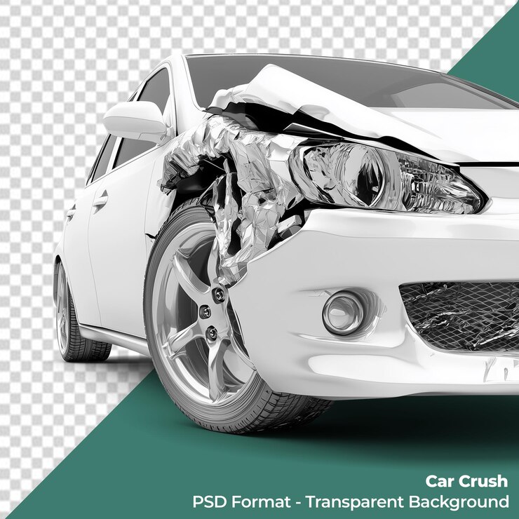 PSD a car with the front bumper removed and the front bumper removed
