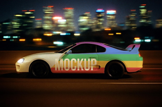 カーラップモックアップ リアルな車両貨物バン 商業用ステッカー evモックアップテンプレート