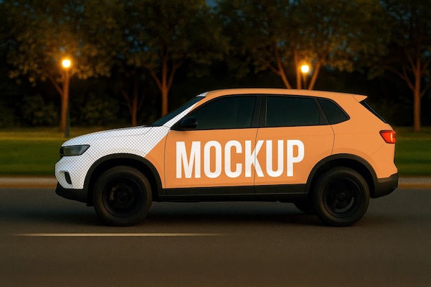 car wrap mockup psd realistic vehicle cargo van commercial stickers ev mockup template