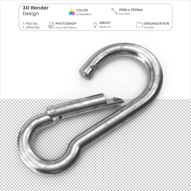 PSD carabiner 3d-modelling psd-bestand