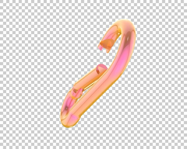 PSD carabiner isolated on transparent background 3d rendering illustration