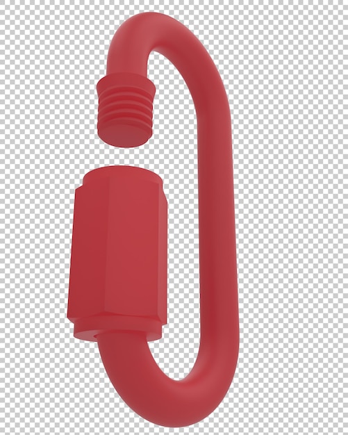 Carabiner isolated on transparent background 3d rendering illustration