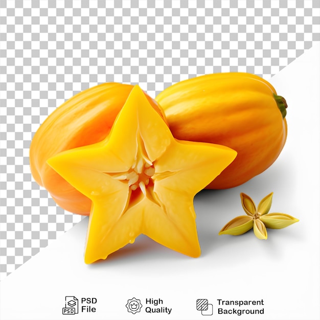 PSD carambola of starfruit op doorzichtige achtergrond inclusief png-bestand