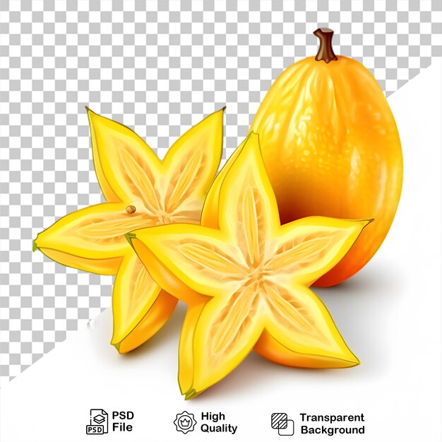 Carambola of starfruit op doorzichtige achtergrond inclusief png-bestand