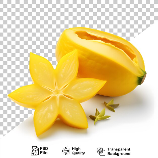 透明な背景に carambola または starfruit をインストールして png ファイルをインストールします