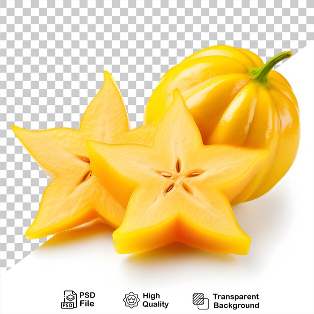 PSD 透明な背景に carambola または starfruit をインストールして png ファイルをインストールします