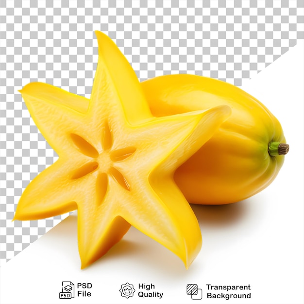 PSD 透明な背景に carambola または starfruit をインストールして png ファイルをインストールします