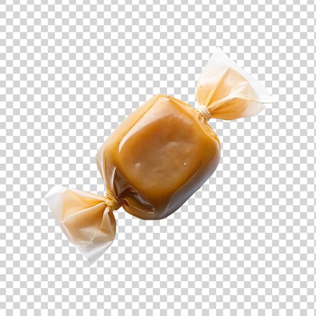 Caramel candies isolated on transparent background