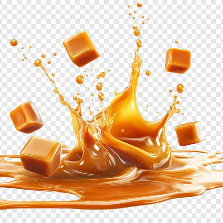 PSD caramel candy splash a delicious burst of sweetness