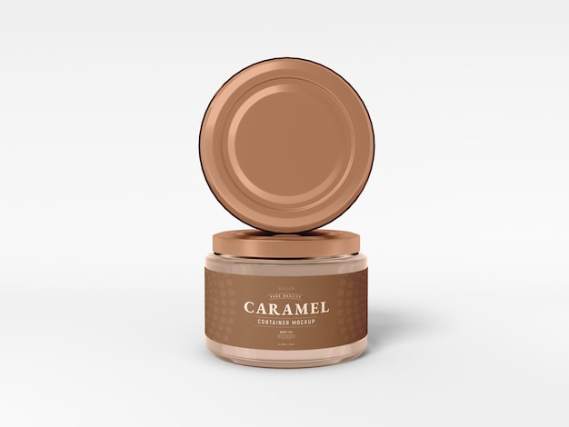 Caramel glazen pot verpakkingsmodel