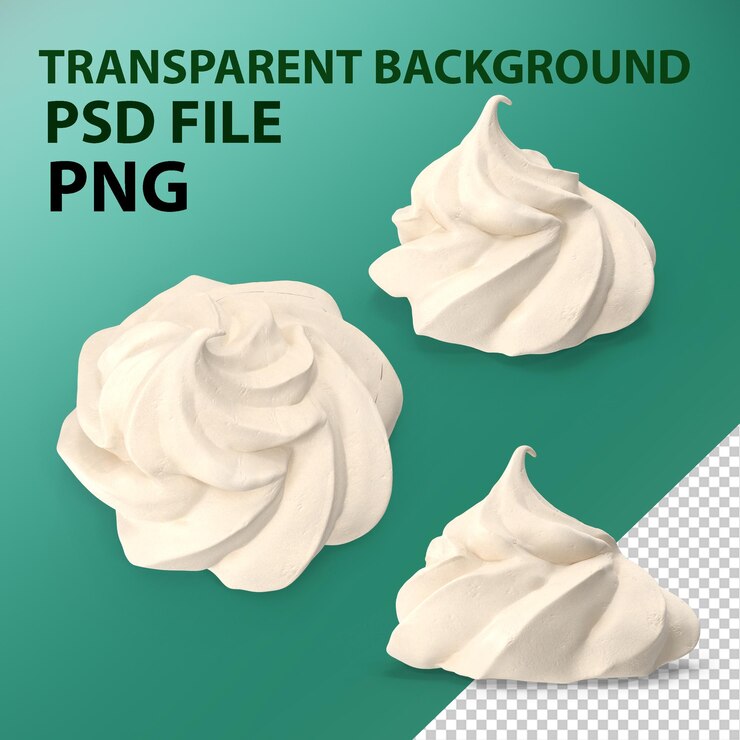 PSD caramel meringue ice cream cone png
